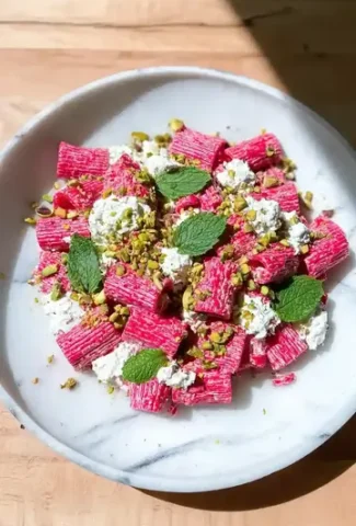 Beet Pasta Salad with Goat Cheese