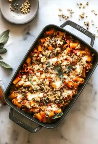 Cheesy Pumpkin Pasta Bake Recipe
