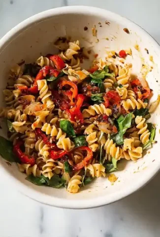Colorful Roast Pepper Pasta Salad
