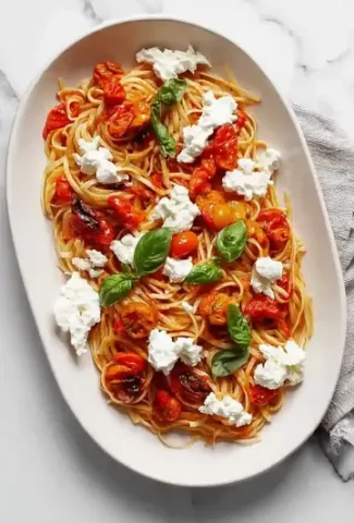 Creamy Roasted Tomato Burrata Pasta