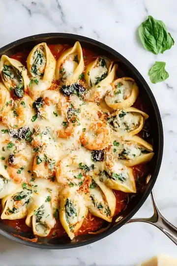 Creamy Spinach Ricotta Stuffed Shells