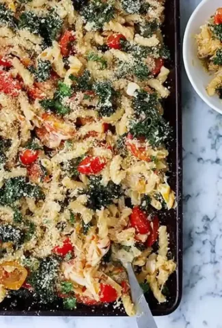 Easy Sheet Pan Pasta Bake