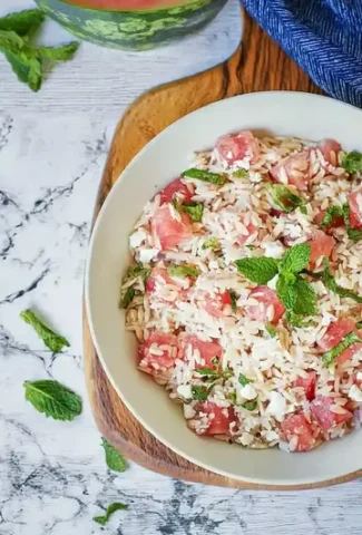 Refreshing Watermelon Feta Orzo Salad