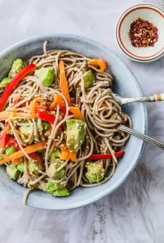 Vegan Sesame Miso Noodle Salad