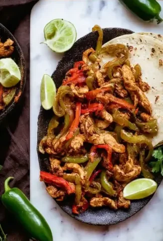 Air Fryer Chicken Fajitas with Bell Peppers