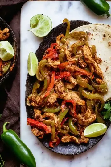 Air Fryer Chicken Fajitas with Bell Peppers
