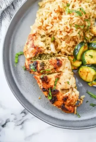 Air Fryer Spinach Stuffed Chicken Breast