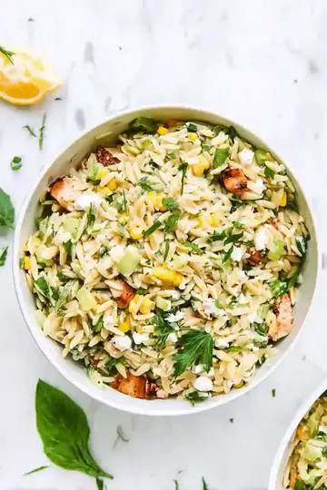 Bright Lemony Chicken Orzo Salad