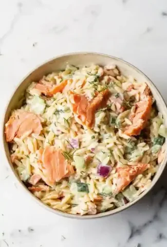 Creamy Smoked Salmon Orzo Salad
