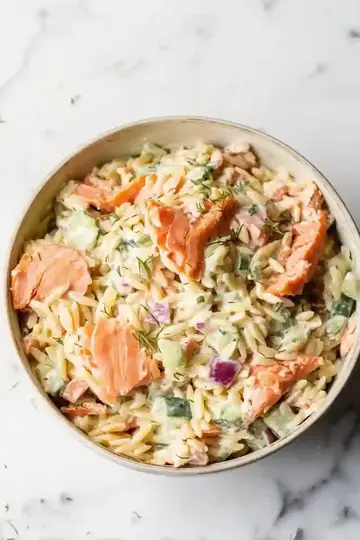 Creamy Smoked Salmon Orzo Salad