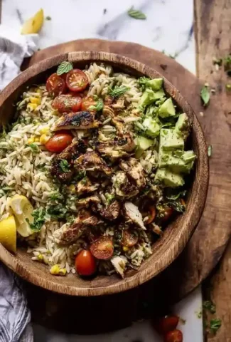 Lemon Herb Chicken Orzo Salad