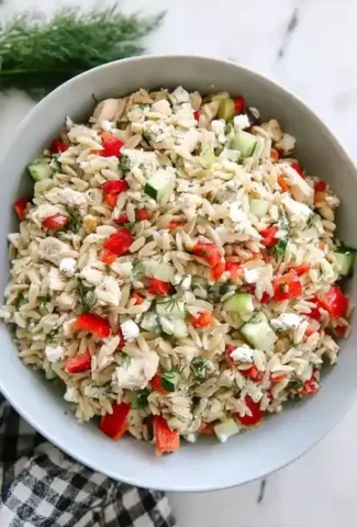 Lemon Orzo Salad with Chicken
