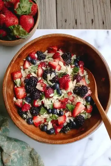 Refreshing Berry Caprese Orzo Salad